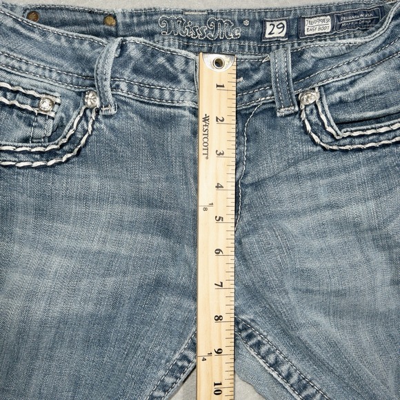Miss Me Easy Boot Jeans Womens 29 Western Bling Embellished Buckle Exclusive - Picture 10 of 12